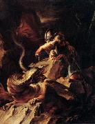 Salvator Rosa Jason Charming the Dragon, oil painting on canvas